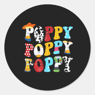 Story Poppy Toy Boy Story Dad Fathers Day Tee For Classic Round Sticker
