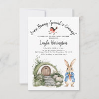 Story Rabbit Boy Baby Shower Forest Burrow Garden