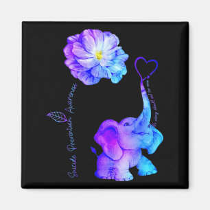 Story Should End Too Soon Teal Purple Elephant Magnet