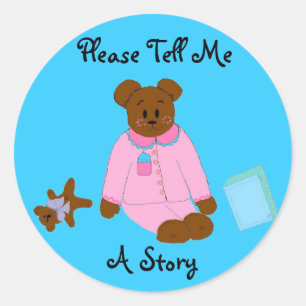 Story Time Bear Classic Round Sticker