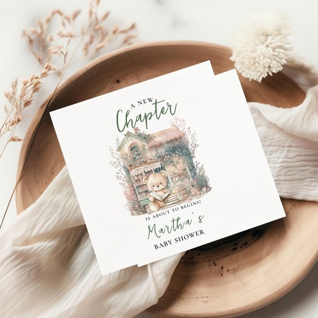 Storybook A New Chapter About Begins Baby Shower Napkin (Creator Uploaded)