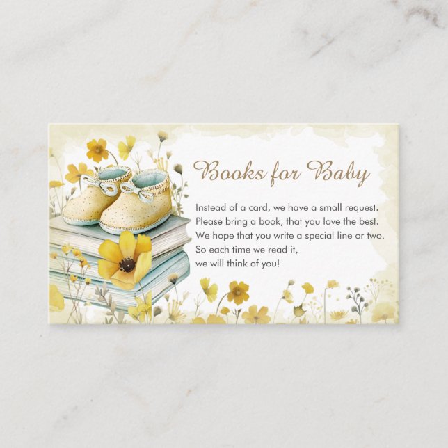 Storybook A New Chapter Baby Shower Books For Baby Enclosure Card (Front)