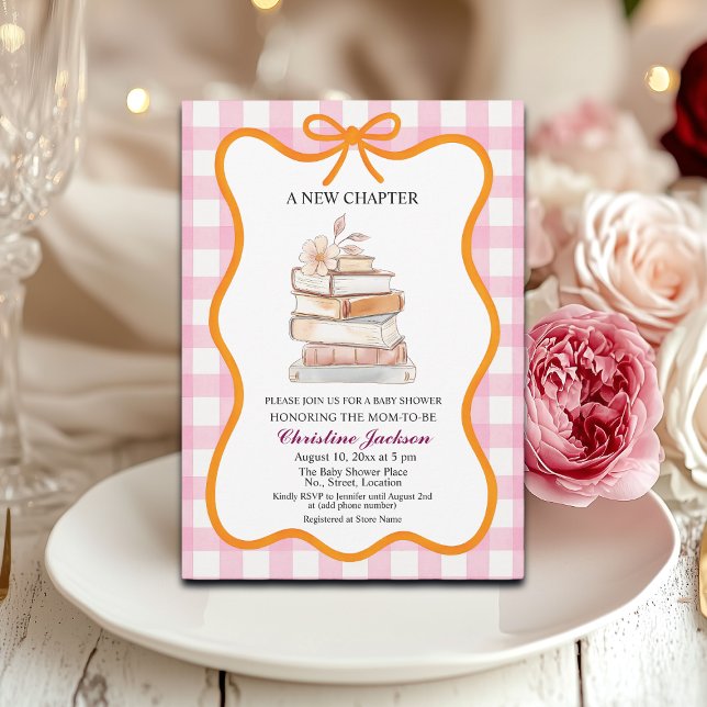 Storybook 'A New Chapter' Coquette Baby Shower Invitation (Creator Uploaded)