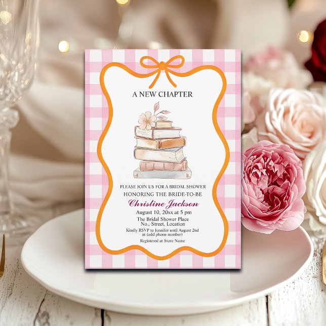 Storybook 'A New Chapter' Coquette Bridal Shower Invitation (Creator Uploaded)