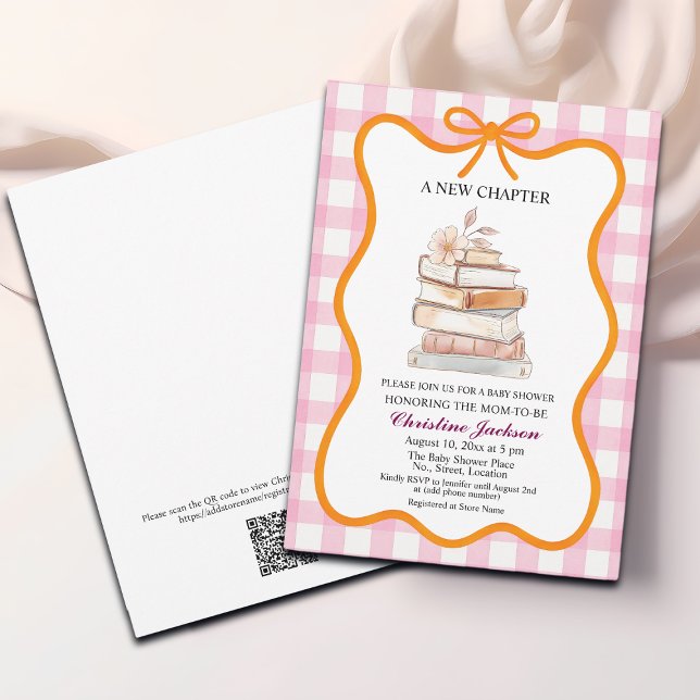 Storybook 'A New Chapter' QR Code Baby Shower Invitation (Creator Uploaded)