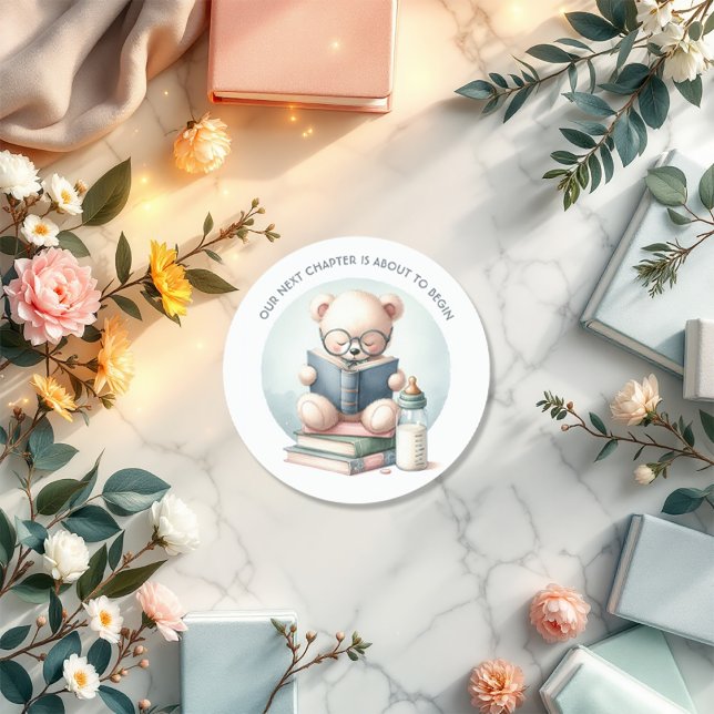 Storybook Baby Shower Classic Round Sticker (Storybook Baby Shower Classic Round Sticker)