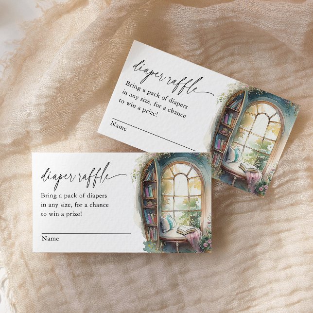 Storybook Baby Shower Diaper Raffle Ticket Enclosure Card (Creator Uploaded)