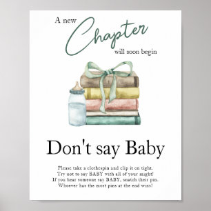 Storybook baby shower - Don't say baby  Poster