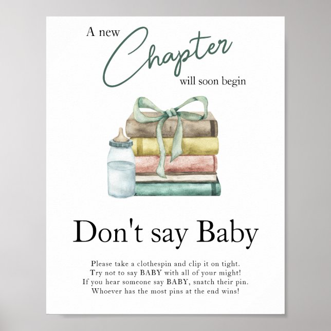 Storybook baby shower - Don't say baby  Poster (Front)