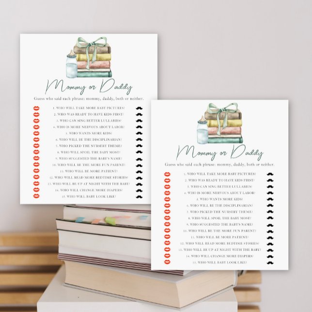 storybook baby shower - mummy or daddy game (Creator Uploaded)