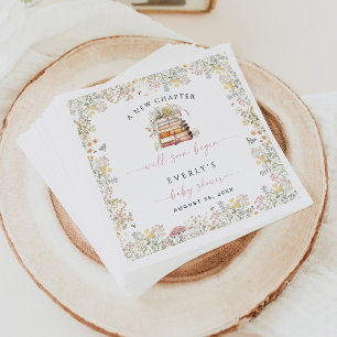 Storybook Baby Shower Paper Napkin Girl Wildflower