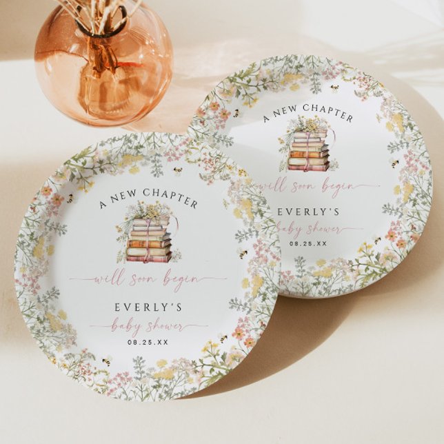 Storybook Baby Shower Paper Plate Girl Wildflower  (Creator Uploaded)