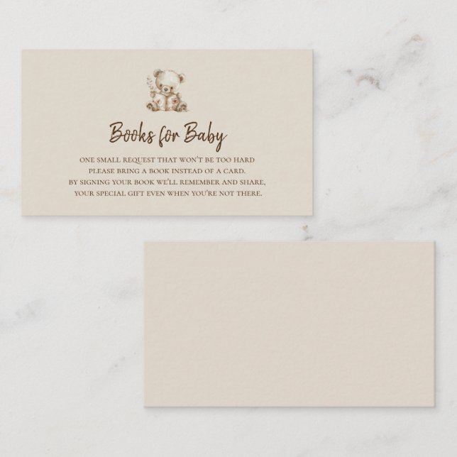 Storybook Bear  | Books for Baby Insert  (Front/Back)