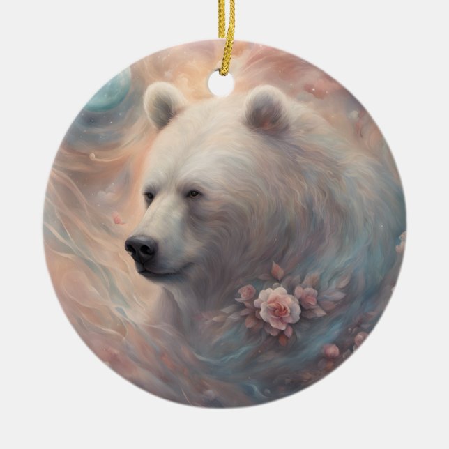 Storybook Bear Ceramic Ornament (Front)