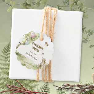 Storybook Bearly Wait Baby Shower Scalloped Favour Tags