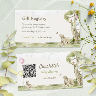 Storybook Bearly Wait Woodland Registry QR Code Enclosure Card