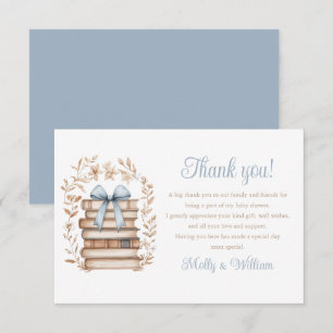 Storybook Blue Bow Baby Shower Thank You Card