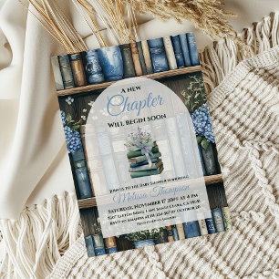 Storybook Blue Boy Library Book Baby Shower Invitation