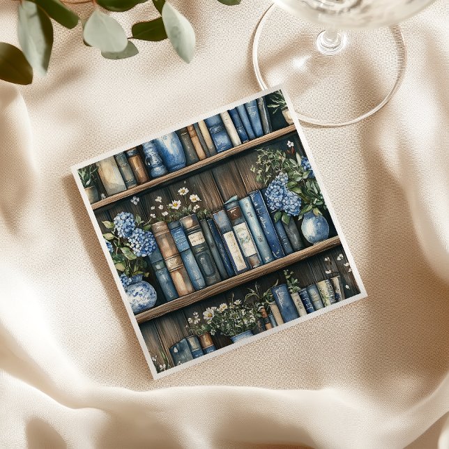 Storybook Boy Blue Library Book Baby Shower Napkin (Creator Uploaded)