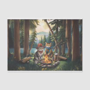 Storybook Campfire Cats, Love the Outdoors Tissue Paper