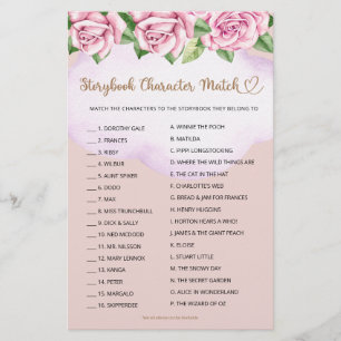 Storybook Character Match Bear Girl Baby Showe