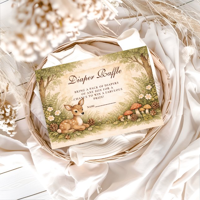 Storybook Deer Baby Diapper Raffle Enclosure Card (Creator Uploaded)