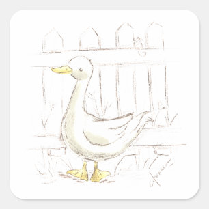 Storybook Duck Square Sticker