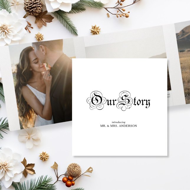 Storybook Elopement Photo Gallery Tri-Fold Invitation (Creator Uploaded)