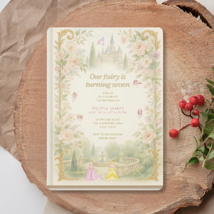 Storybook, fairy first, fairytale 7th birthday invitation