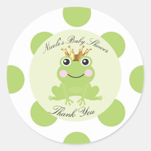 Storybook Fairy Tale Frog Prince Baby Shower Classic Round Sticker