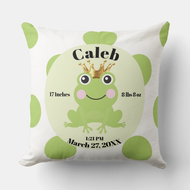 Storybook Fairy Tale Frog Prince Birth Pillow Gift (Front)