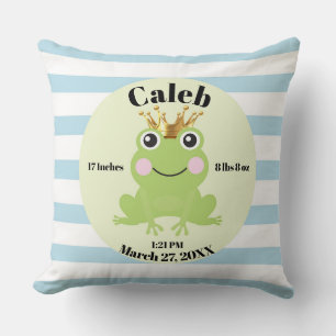 Storybook Fairy Tale Frog Prince Blue Birth Gift Cushion