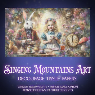 Storybook Fantasy Tea Party Furniture Decoupage Tissue Paper