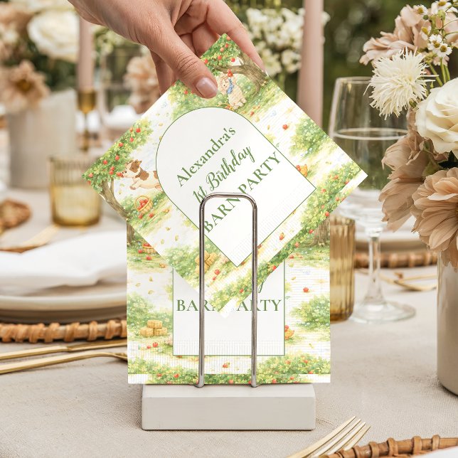 Storybook Farm Animals First Birthday Napkin (Creator Uploaded)