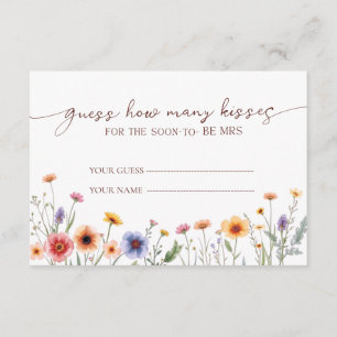 Storybook Floral Guess How Many Kisses Bridal Enclosure Card