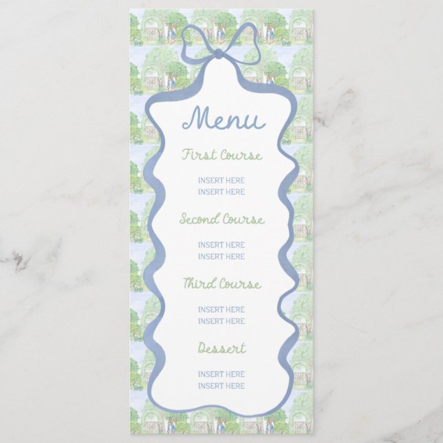 Storybook Garden Rabbit Inspired Baby Shower menu (Front)