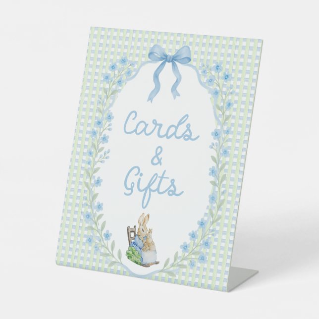 Storybook Garden Rabbit Inspired Baby Shower  Pedestal Sign (Front)