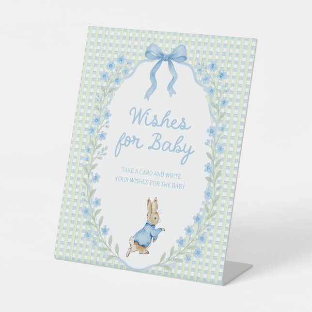 Storybook Garden Rabbit Inspired Baby Shower  Pedestal Sign (Front)