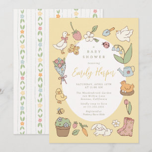 Storybook Garden Vintage Baby Shower Invitation