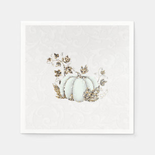 Storybook Gold White Pumpkin Fairy Tale Party Napkin