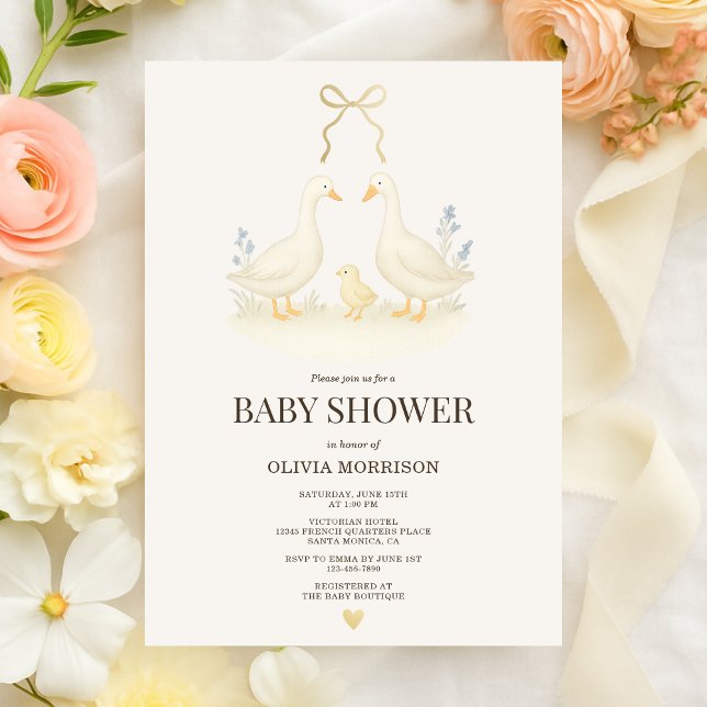 Storybook Goose & Chick Baby Shower Invitation (Creator Uploaded)