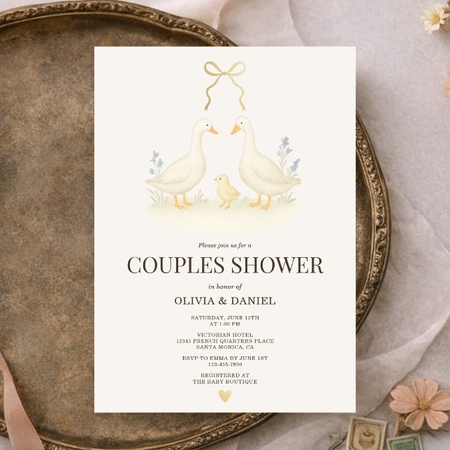 Storybook Goose & Chick Couples Shower Invitation (Creator Uploaded)