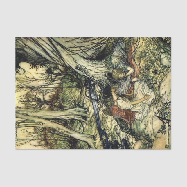 Storybook Ladies Trees Decoupage  Tissue Paper (Front)