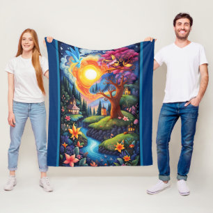 Storybook Landscape 3 Fleece Blanket