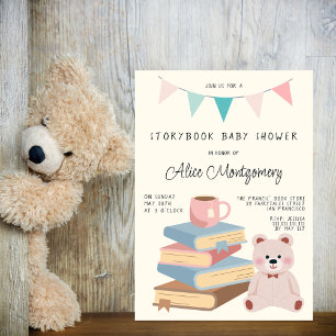 Storybook Library Themed Baby Girl Shower  Invitation