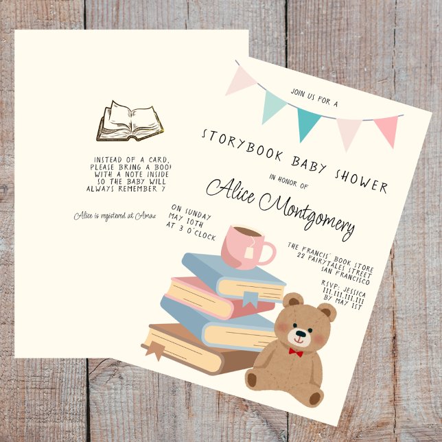 Storybook Library Themed Baby Shower  Invitation (Creator Uploaded)