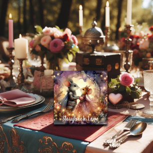 Storybook Love Romantic Fantasy Couples Valentine Holiday Card