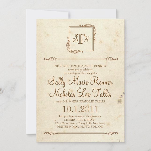 Storybook Monogram Invitation (Front)