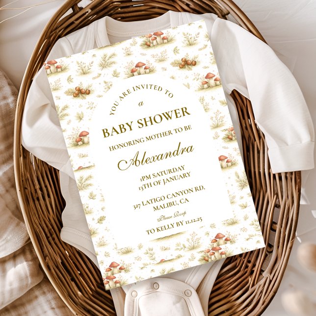 Storybook Mushroom Woodland Baby Shower Invitation (Creator Uploaded)