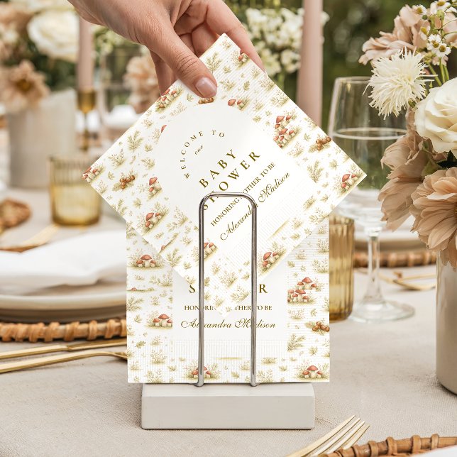 Storybook Mushroom Woodland Baby Shower Napkin (Creator Uploaded)
